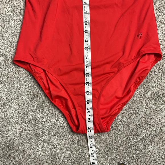 Draper James Ruffle V-Neck Floral One Piece Swimsuit Orange Sz 14 Beach Summer - Picture 10 of 10